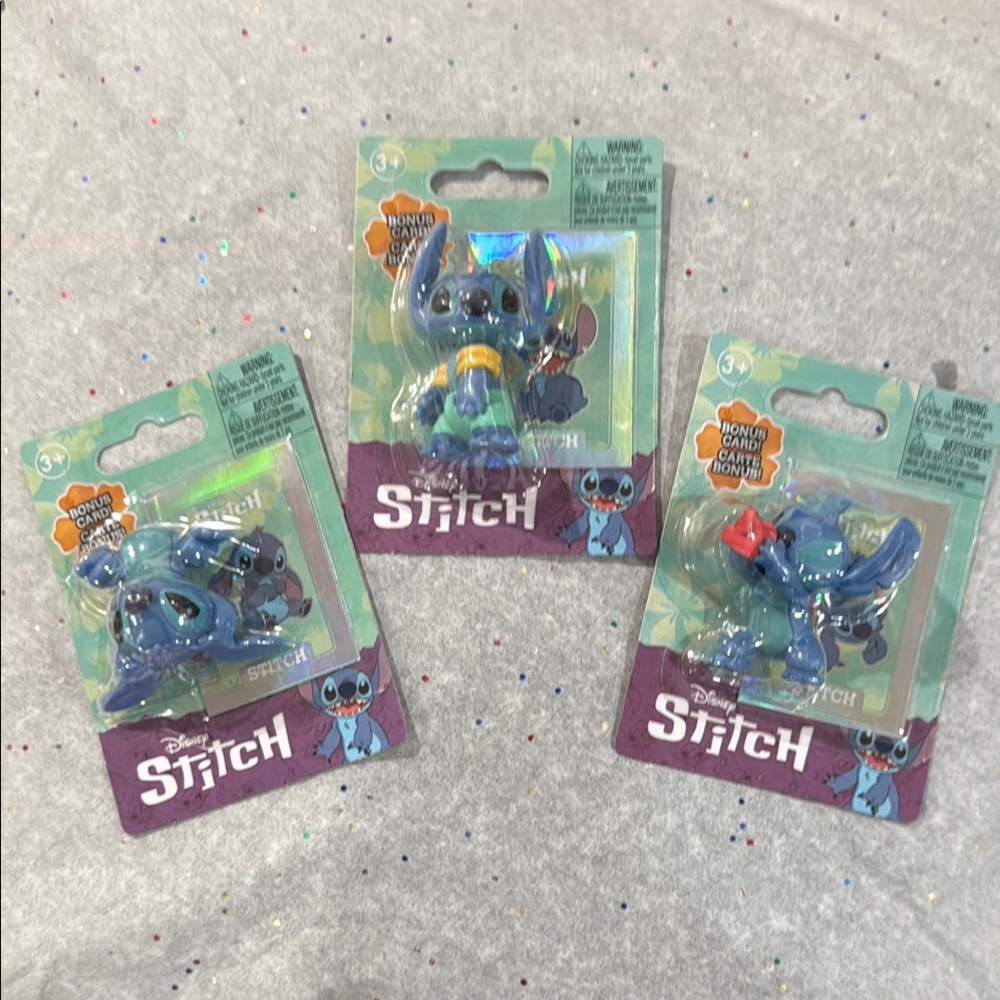 3 Disney Stitch Mini Figures Set